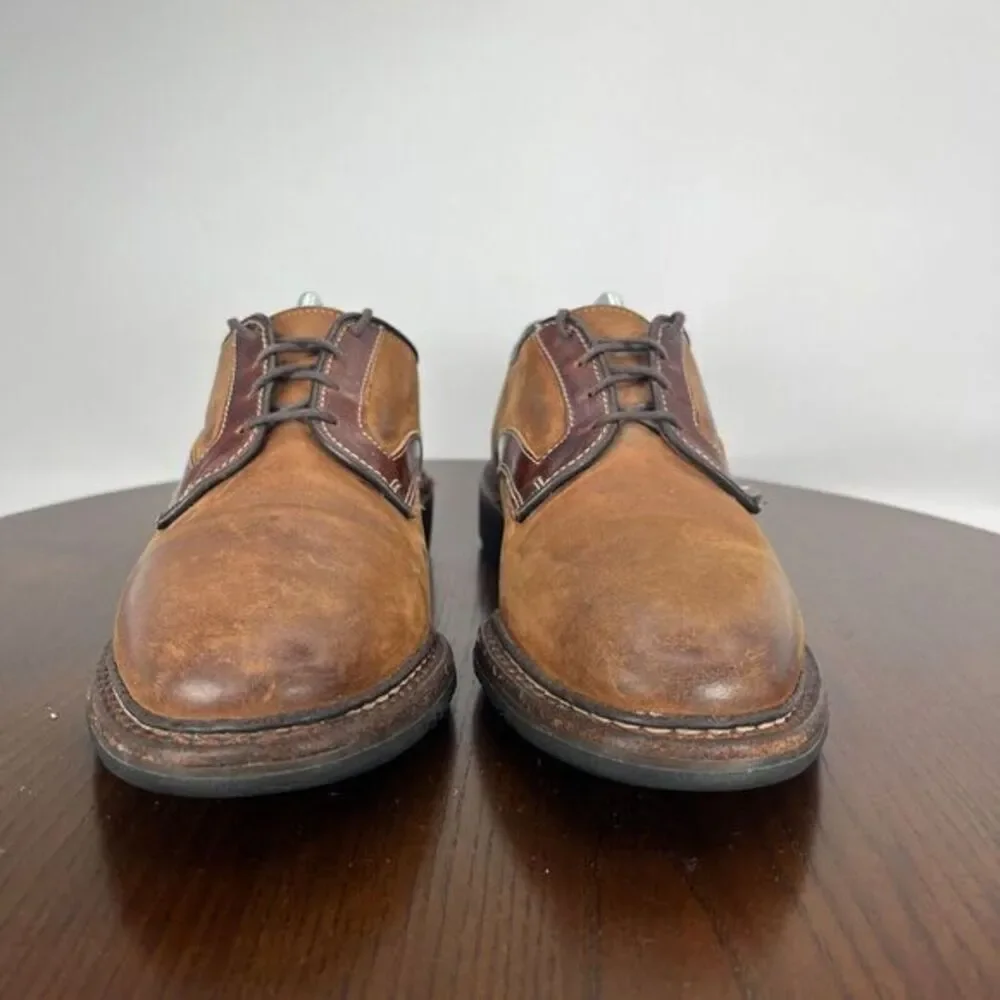 Allen Edmonds Berkshire Shoes Men's 7.5D Brown Leather Distressed Oxford‎ Dress